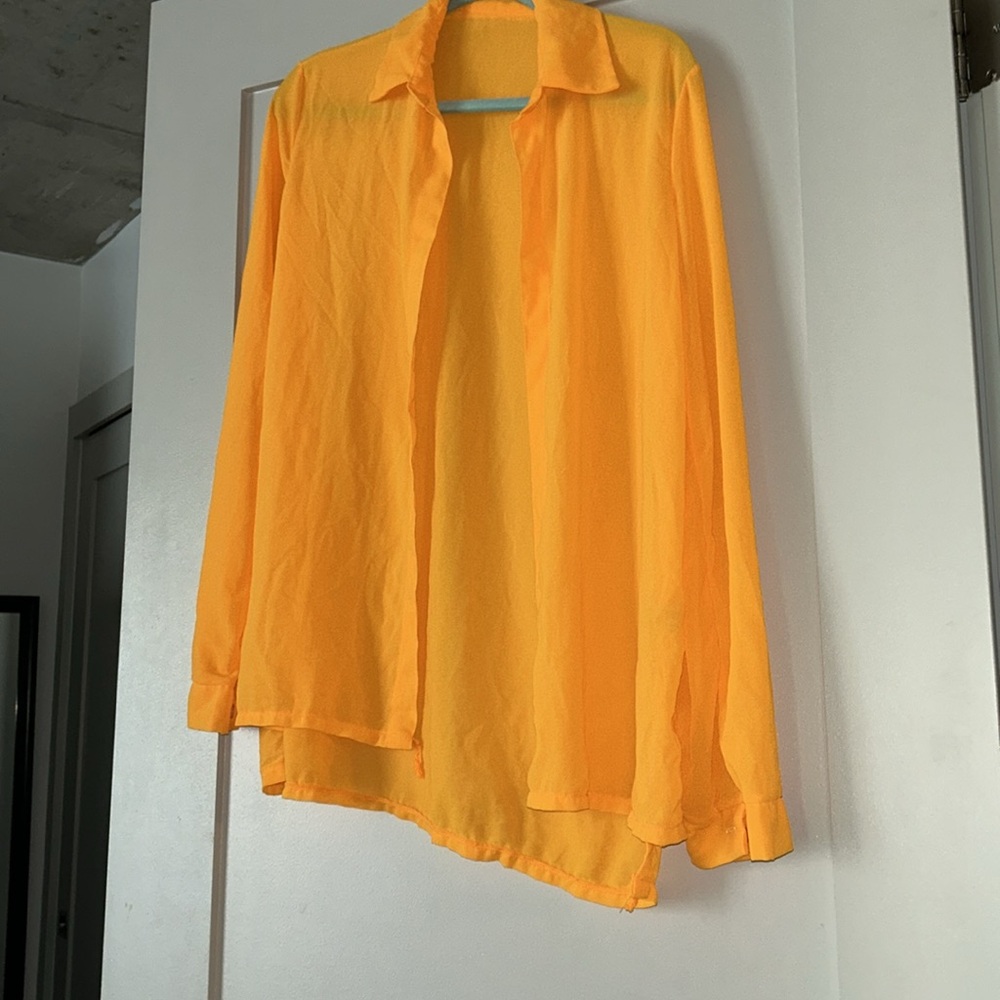 sheer orange cover up